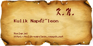 Kulik Napóleon névjegykártya